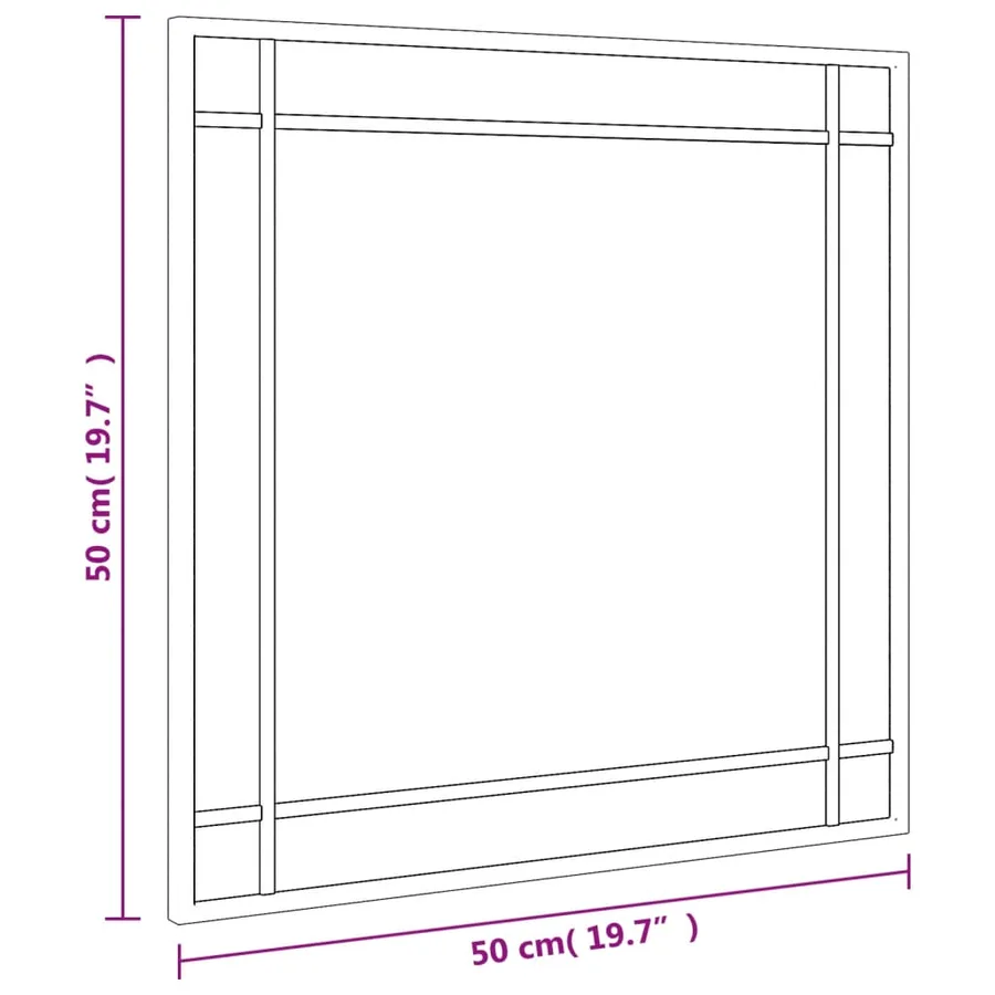 Miroir mural noir 50x50 cm carré fer - 7