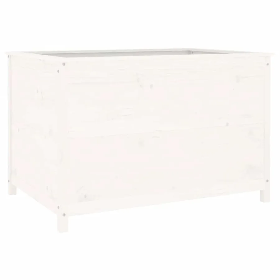 Lit surélevé de jardin blanc 119,5x82,5x78cm bois de pin massif - 2