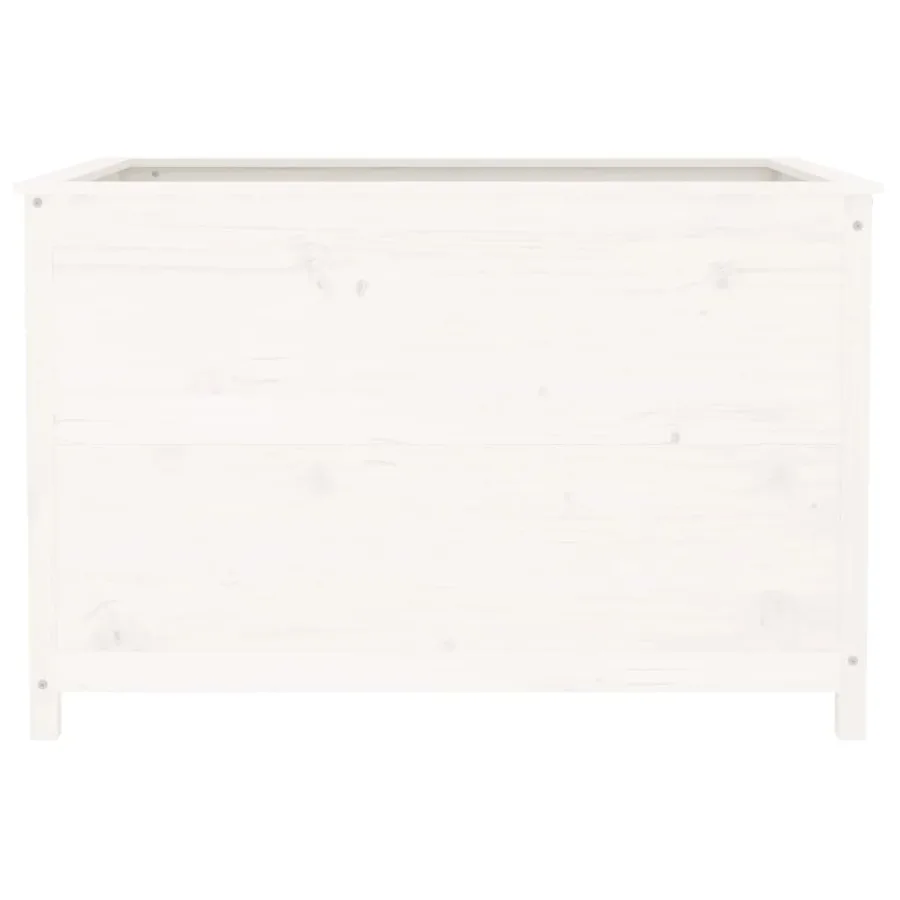Lit surélevé de jardin blanc 119,5x82,5x78cm bois de pin massif - 5