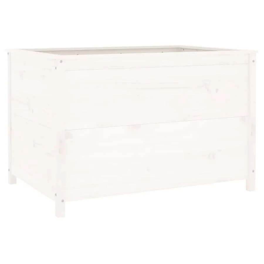 Lit surélevé de jardin blanc 119,5x82,5x78cm bois de pin massif - 6