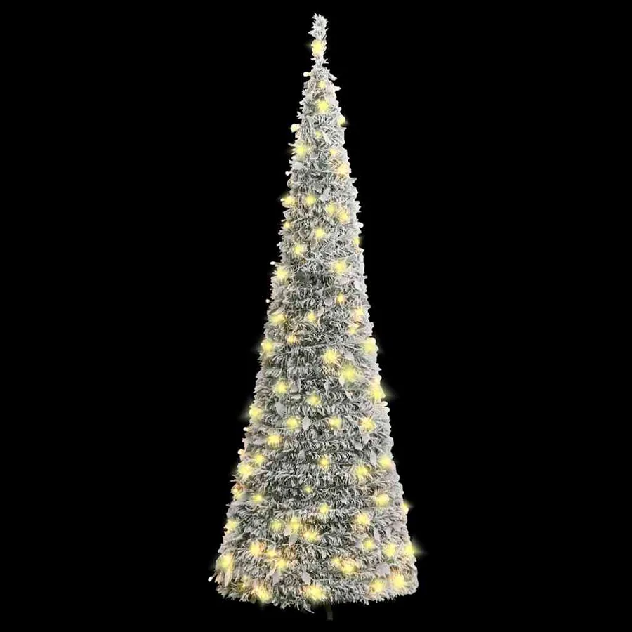 Sapin de Noël artificiel escamotable avec neige floquée 150 LED - 2