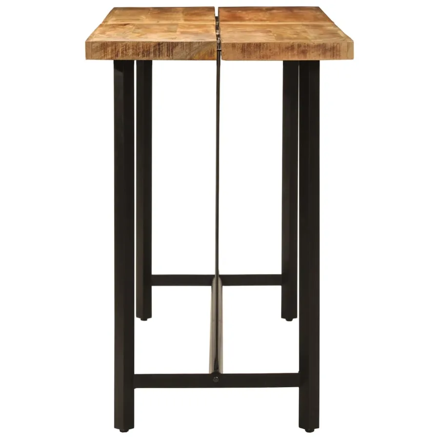 Table de bar 180x70x107 cm bois massif de manguier et fer - 3