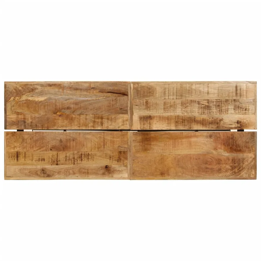 Table de bar 180x70x107 cm bois massif de manguier et fer - 4
