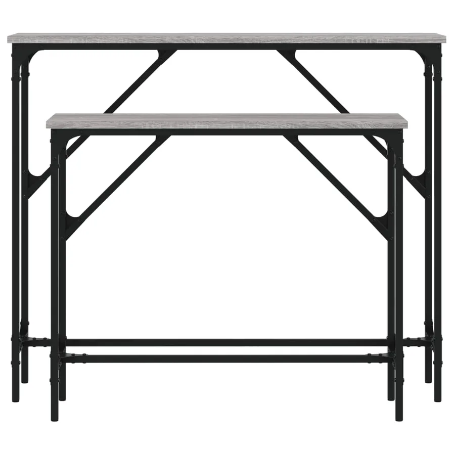 Tables console 2 pcs sonoma gris bois d'ingénierie - 4