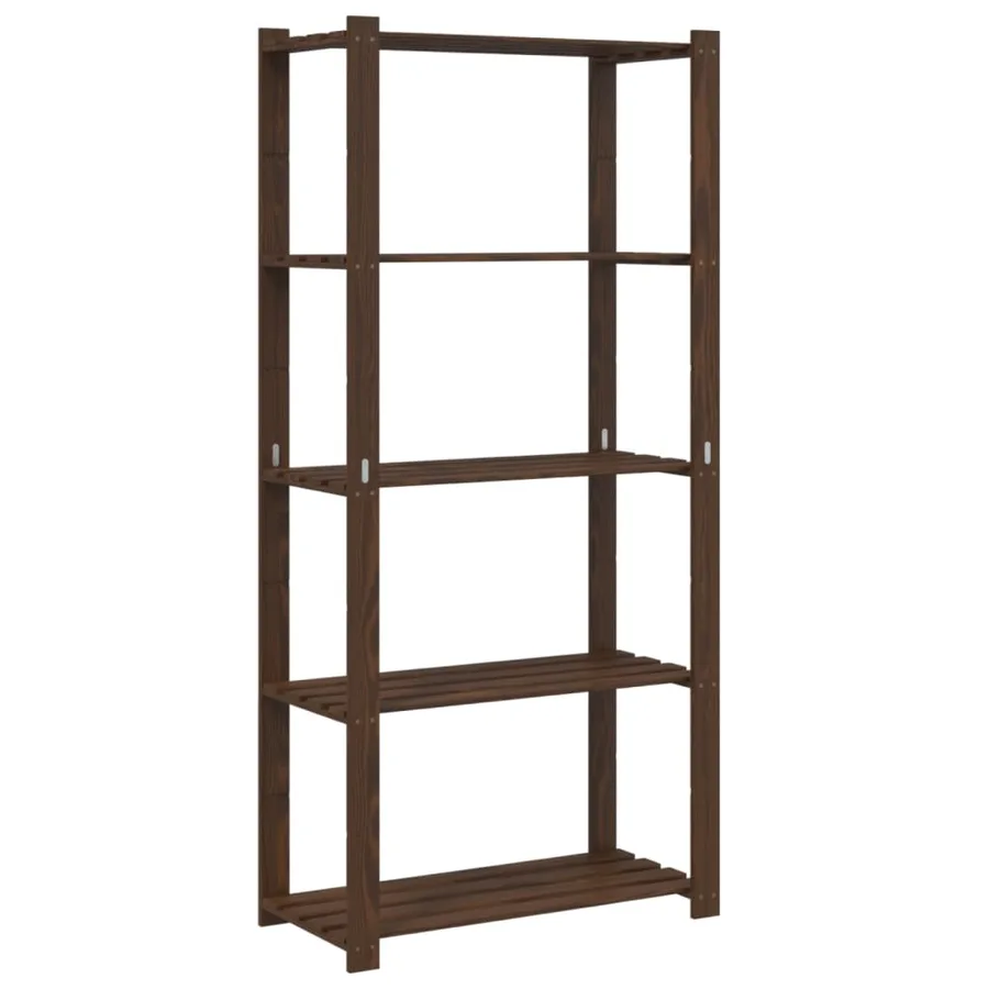 Support de rangement à 5 niveaux marron 80x38x170 cm bois pin - 2
