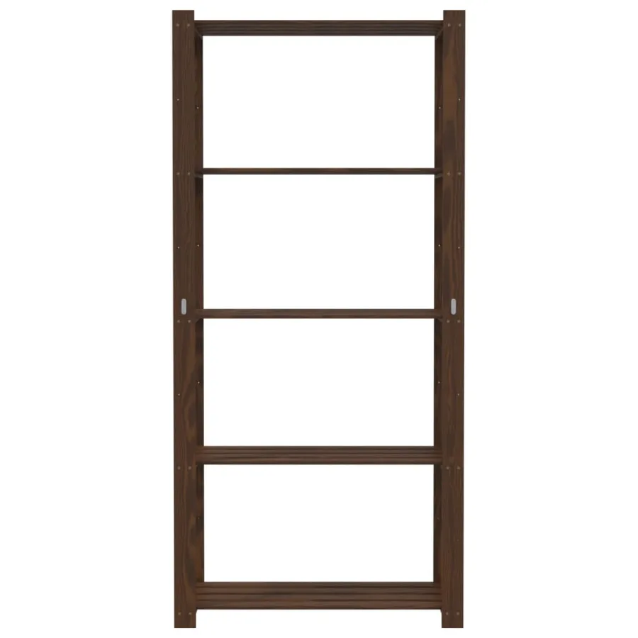 Support de rangement à 5 niveaux marron 80x38x170 cm bois pin - 3