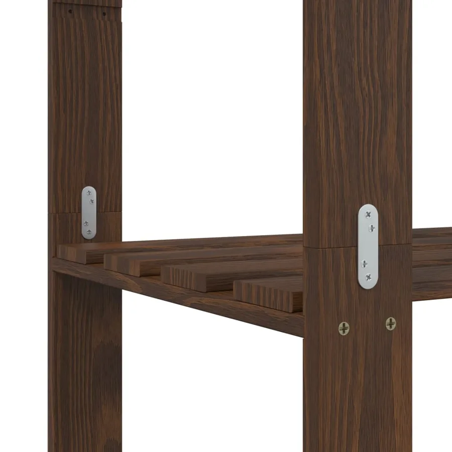 Support de rangement à 5 niveaux marron 80x38x170 cm bois pin - 6