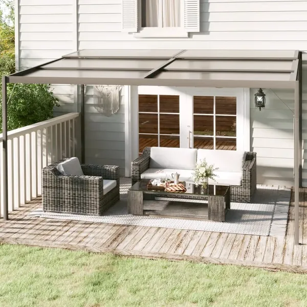 Belvédère avec toit Anthracite 4x3x2,5 m Aluminium et acier