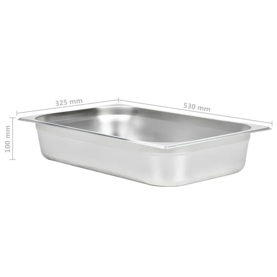 Récipients Gastronorm 4 pcs GN 1/1 100 mm Acier inoxydable - 8