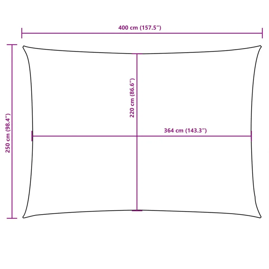 Voile de parasol tissu oxford rectangulaire 2,5x4 m jaune - 10
