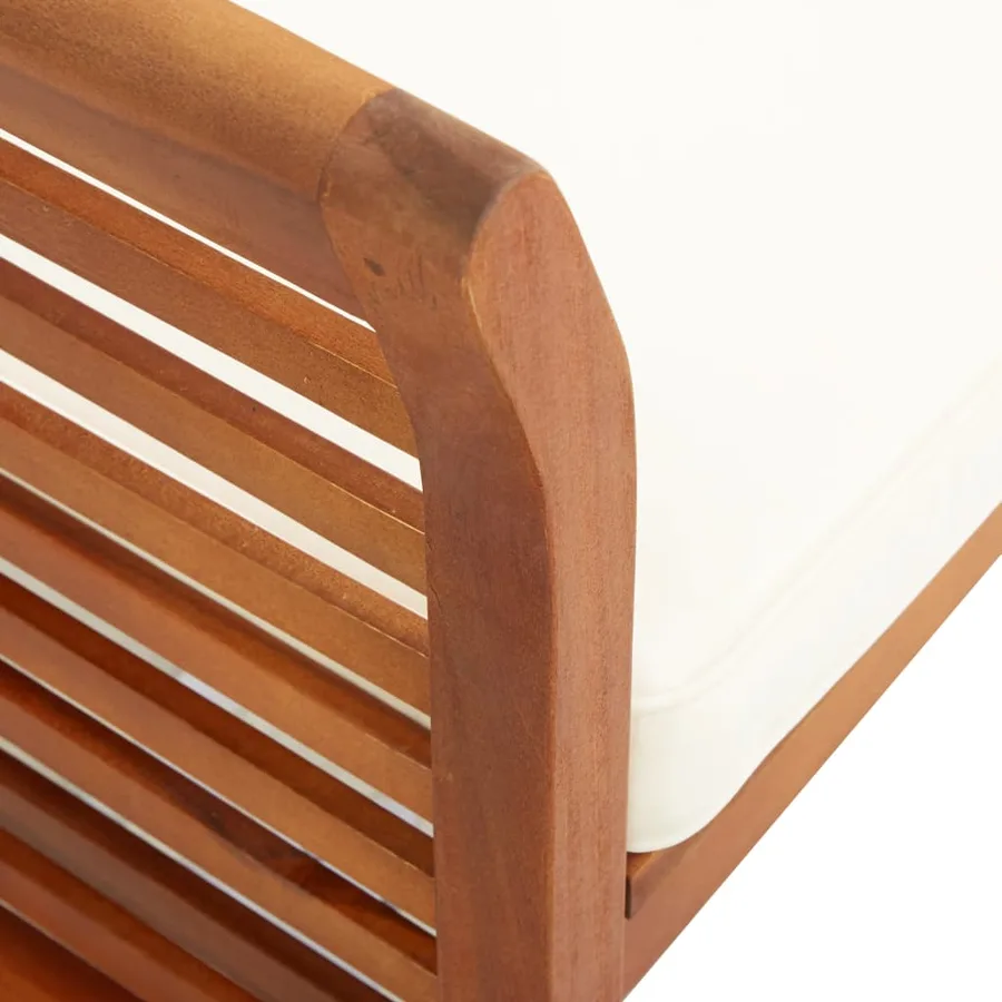 Chaises à manger de jardin et coussins lot de 3 acacia massif - 7