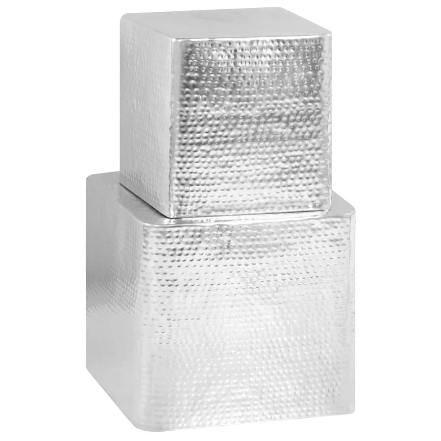 Tables basses 2 pcs Argenté Aluminium - 3