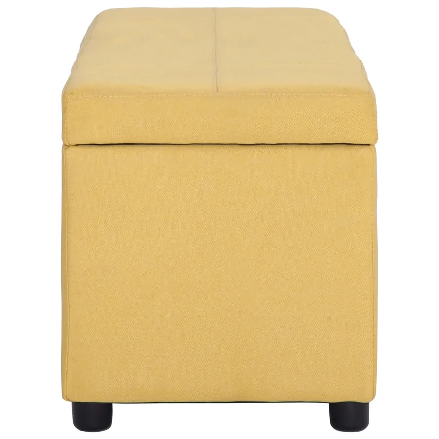 Banc avec compartiment de rangement 116 cm Jaune Polyester - 3