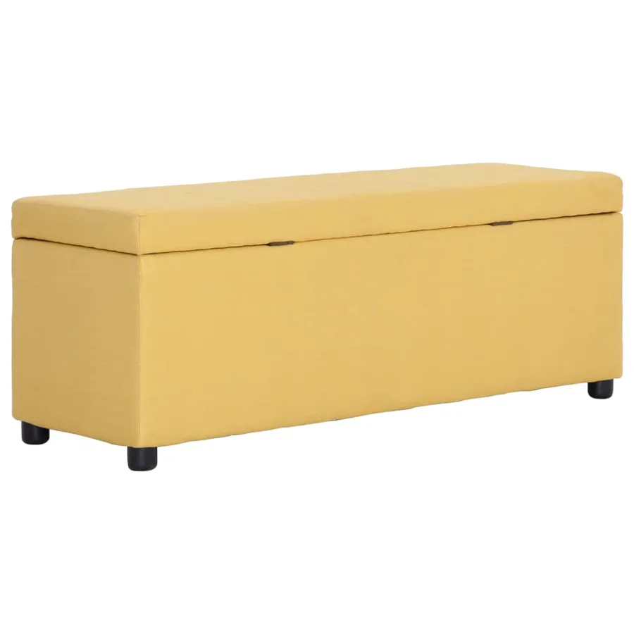 Banc avec compartiment de rangement 116 cm Jaune Polyester - 4