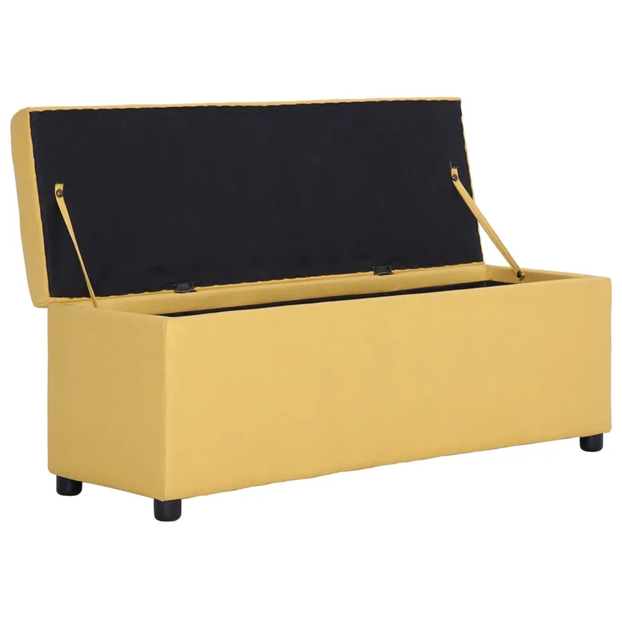 Banc avec compartiment de rangement 116 cm Jaune Polyester - 5
