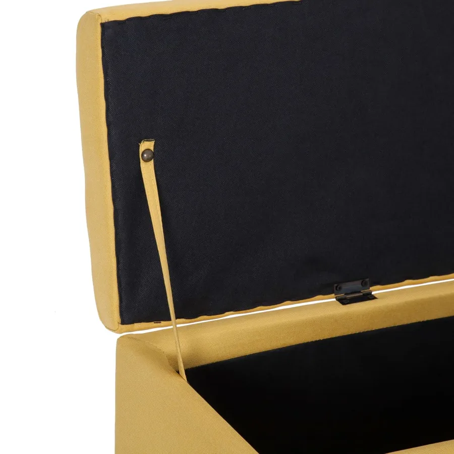 Banc avec compartiment de rangement 116 cm Jaune Polyester - 6
