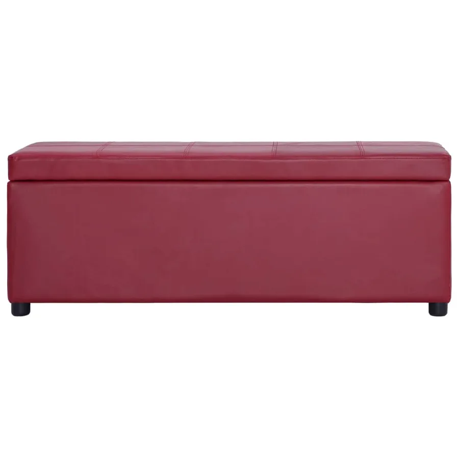 Banc avec compartiment de rangement 116 cm Bordeaux Similicuir - 2