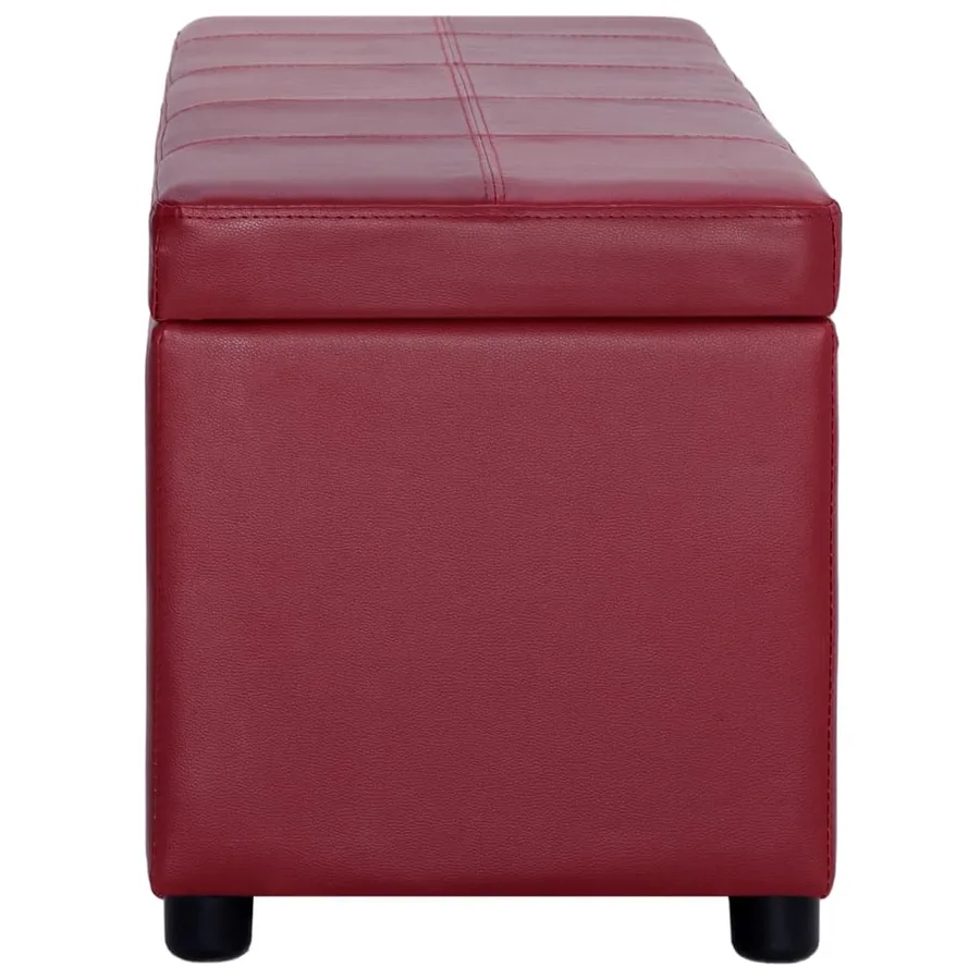 Banc avec compartiment de rangement 116 cm Bordeaux Similicuir - 3