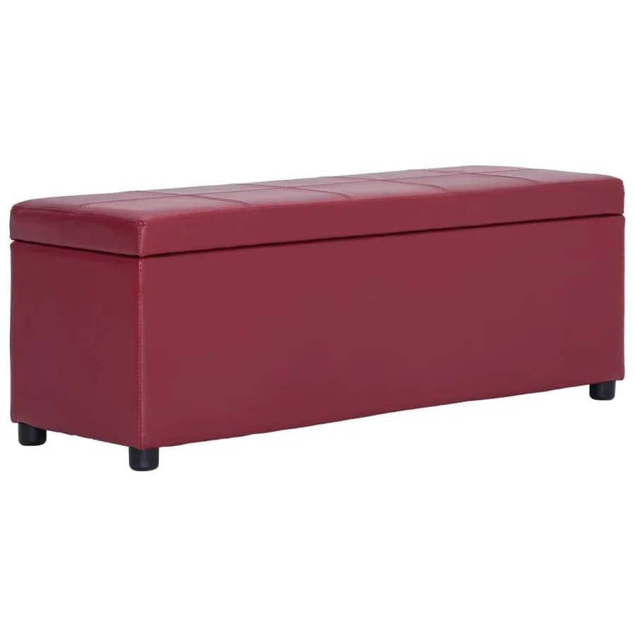 Banc avec compartiment de rangement 116 cm Bordeaux Similicuir - 4