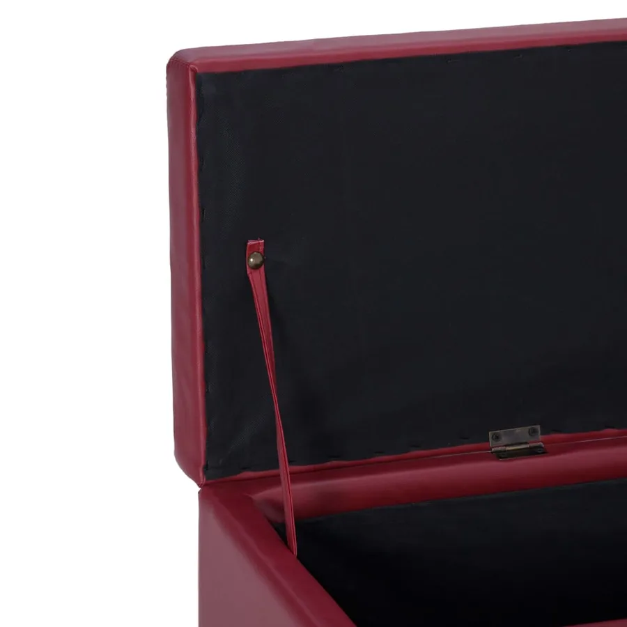 Banc avec compartiment de rangement 116 cm Bordeaux Similicuir - 6
