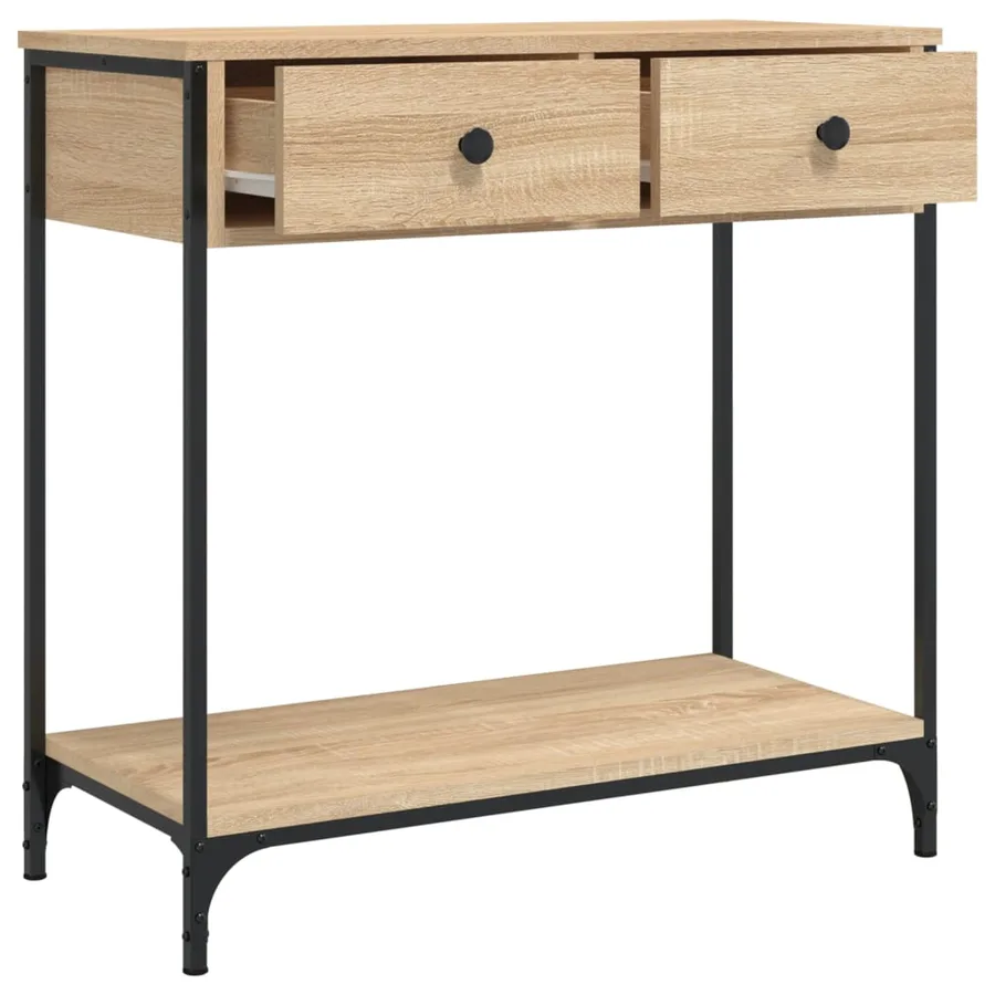 Table console chêne sonoma 75x34,5x75 cm bois d'ingénierie - 5