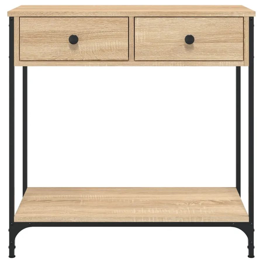 Table console chêne sonoma 75x34,5x75 cm bois d'ingénierie - 6