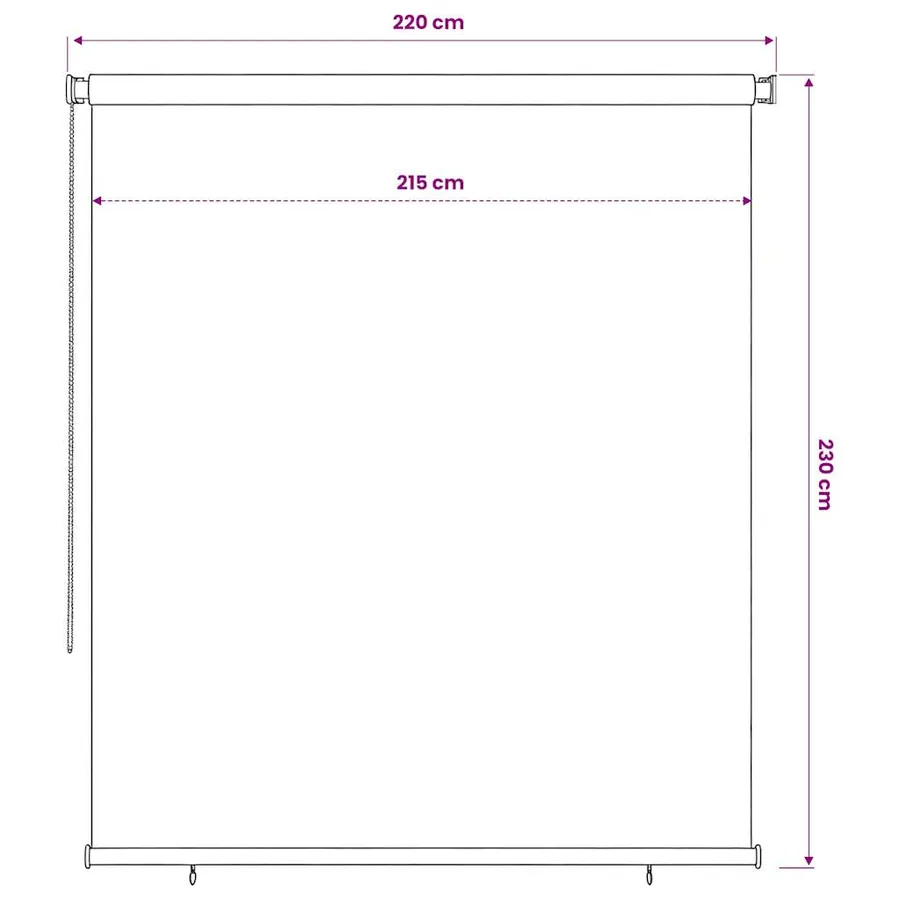 Store roulant d'extérieur 225 (l) x 230 (H) cm bleu HDPE - 6