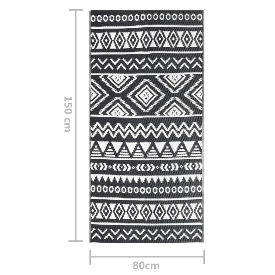 Tapis d'extérieur ARAKIL Noir 80x150 cm PP - 7