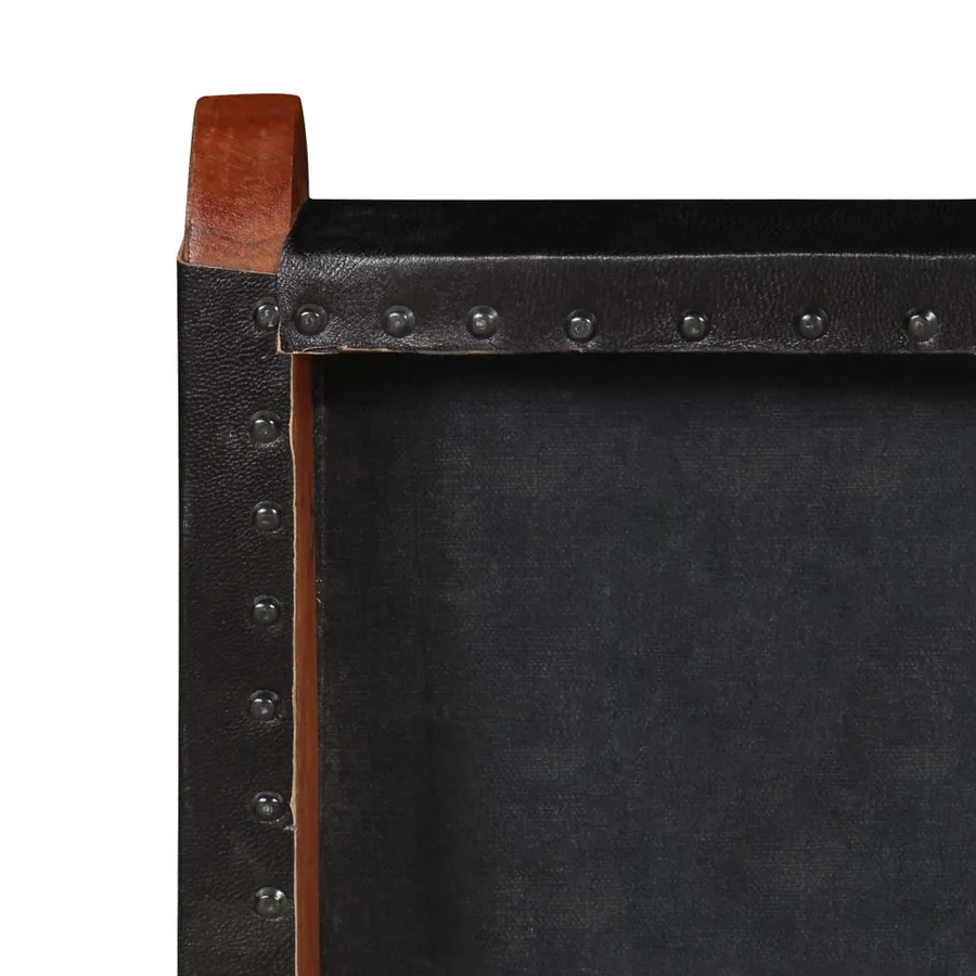 Chaise de relaxation pliable Noir Cuir véritable - 8