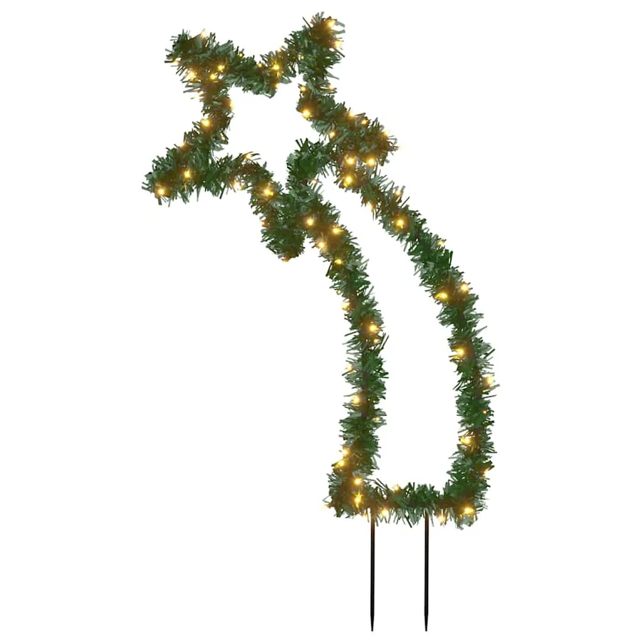 Décoration lumineuse météore de Noël avec piquets 80 LED 62 cm - 2