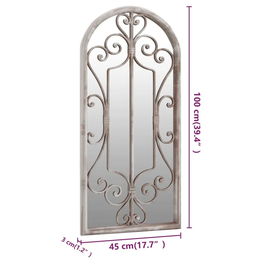 Miroir de jardin Sable 100x45cm Fer pour utilisation extérieure - 6