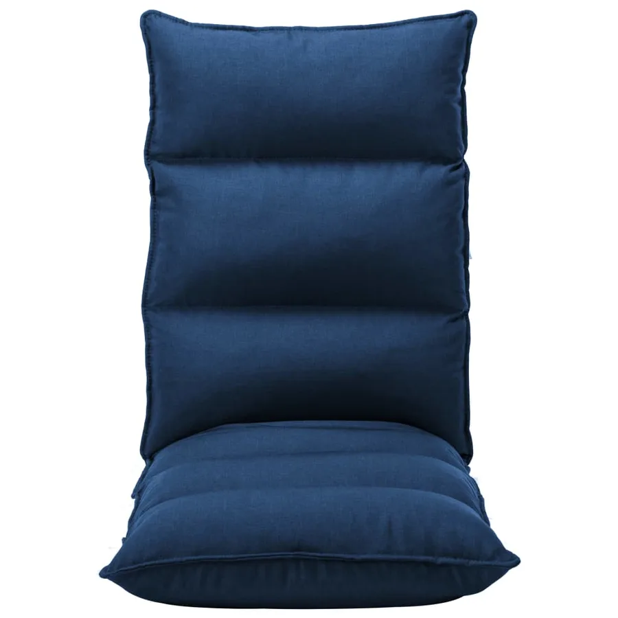 Chaise pliable de sol Bleu Tissu - 2