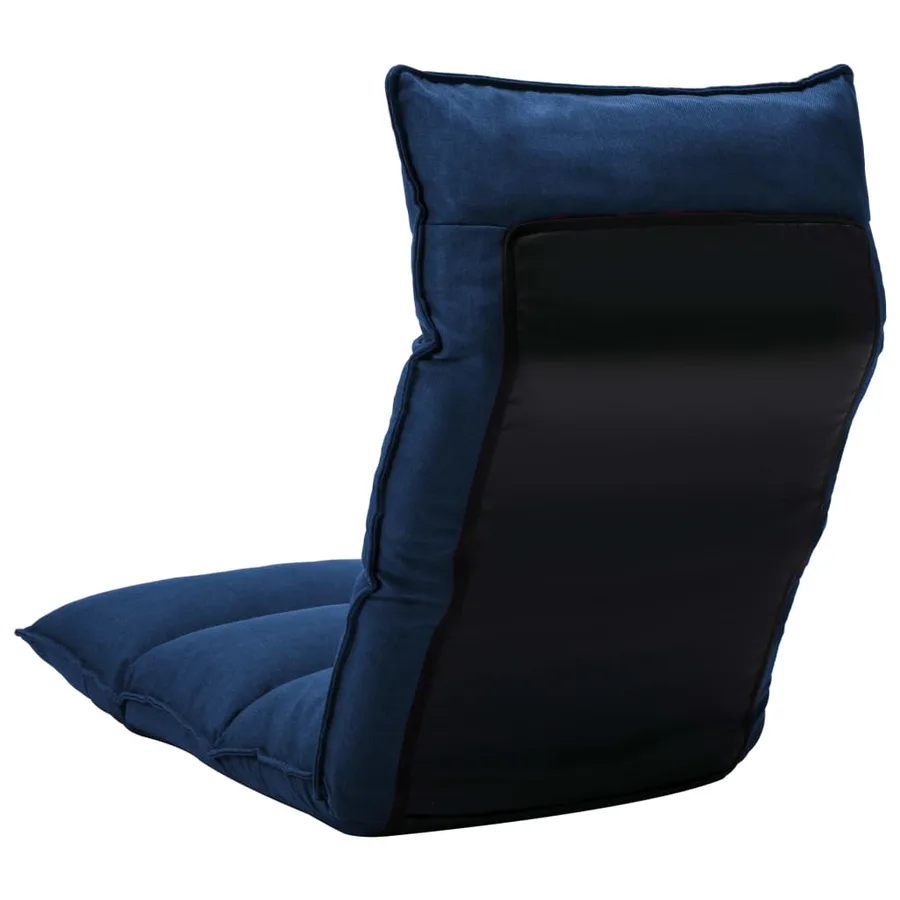 Chaise pliable de sol Bleu Tissu - 4