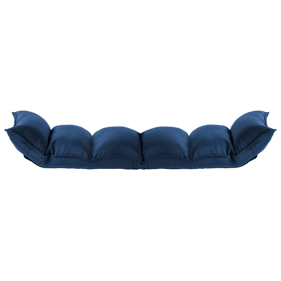 Chaise pliable de sol Bleu Tissu - 5