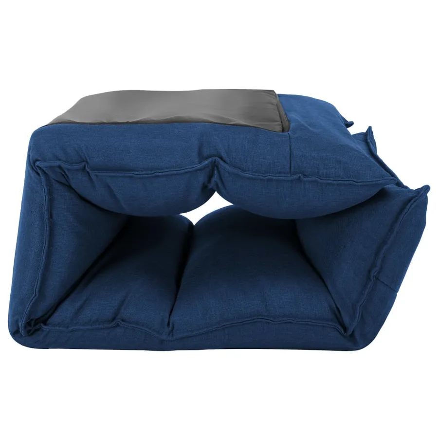 Chaise pliable de sol Bleu Tissu - 7