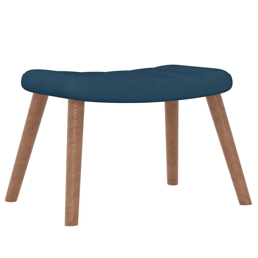 Chaise à bascule avec repose-pied Bleu Velours - 6