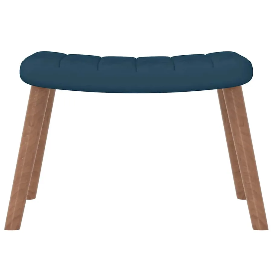 Chaise à bascule avec repose-pied Bleu Velours - 7