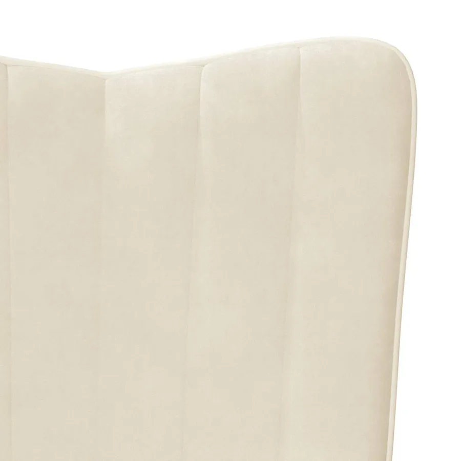 Chaise de relaxation avec repose-pied Blanc crème Velours - 9
