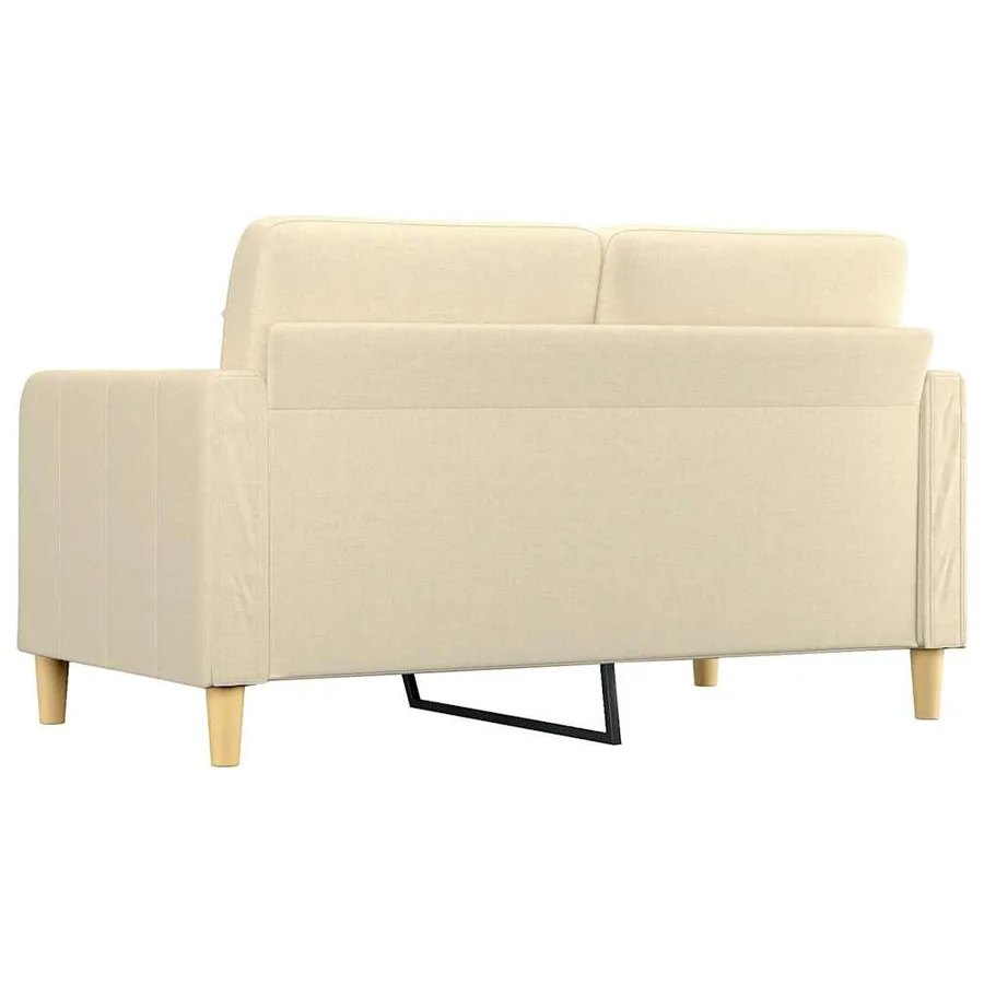 Canapé à 2 places Crème 140 cm Tissu - 5