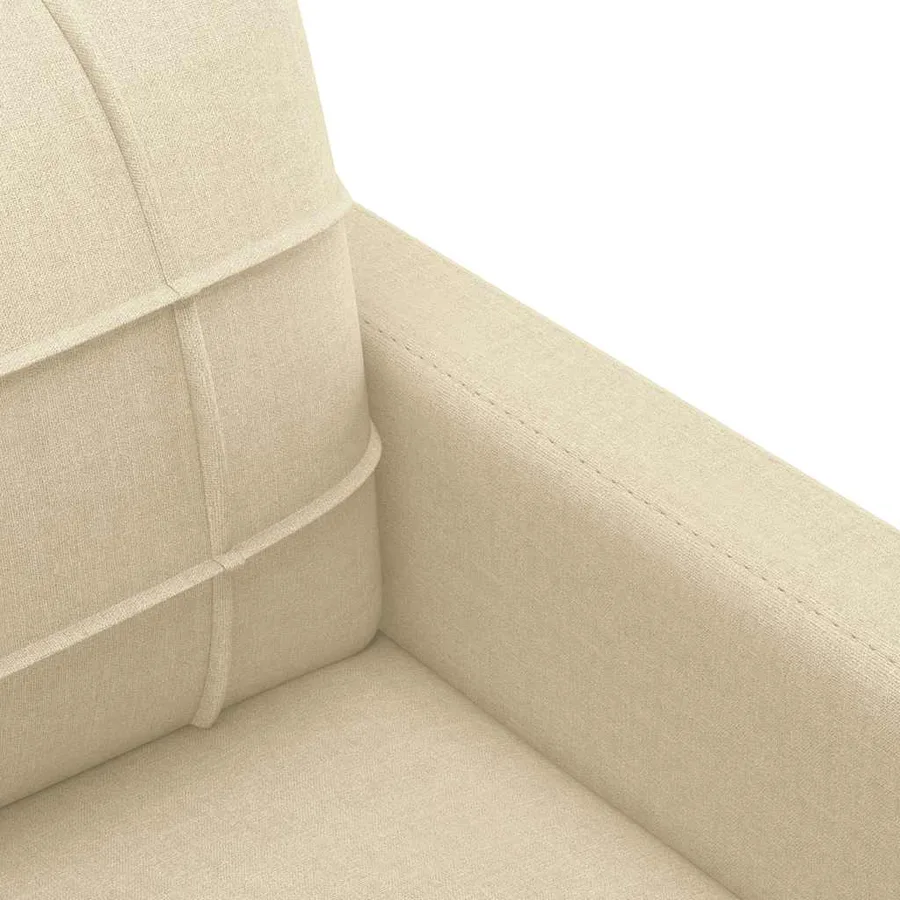 Canapé à 2 places Crème 140 cm Tissu - 6