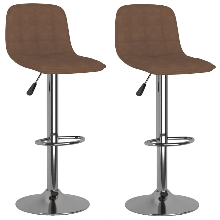Tabourets de bar lot de 2 marron tissu - 2