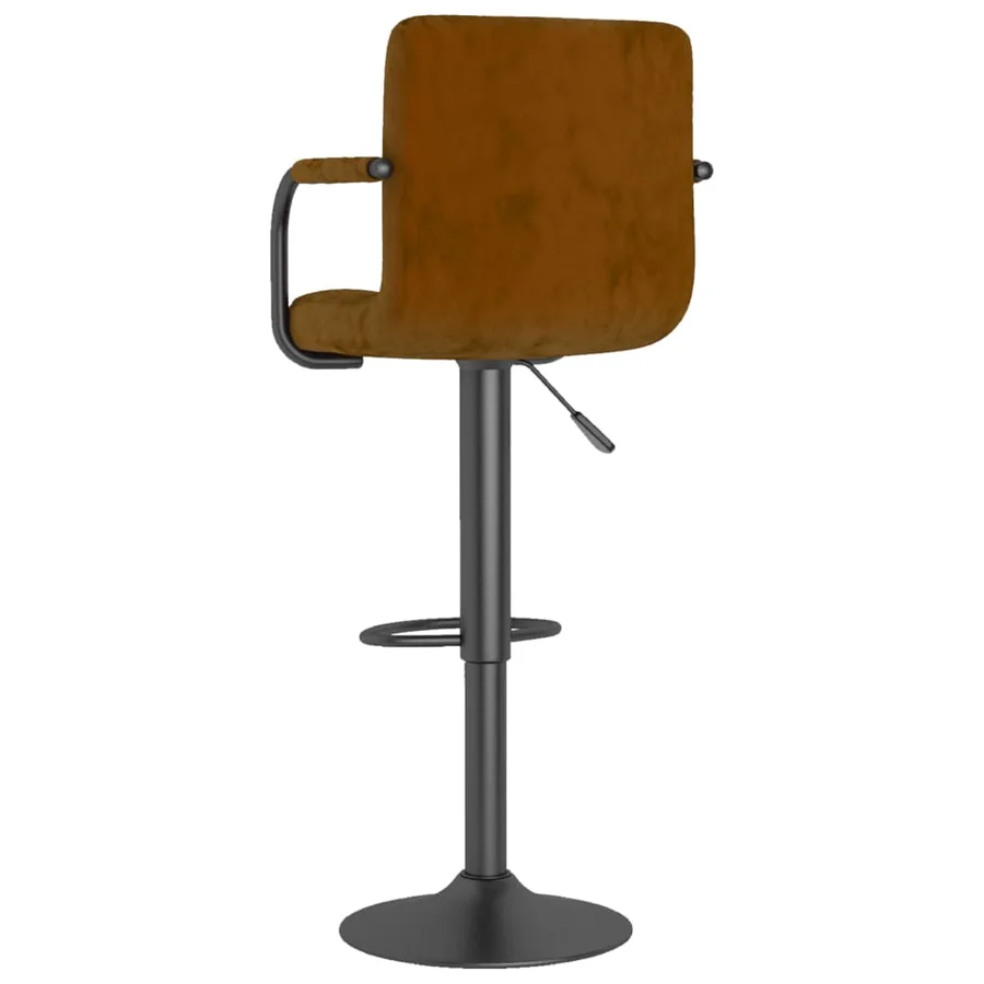 Tabourets de bar lot de 2 marron velours - 6