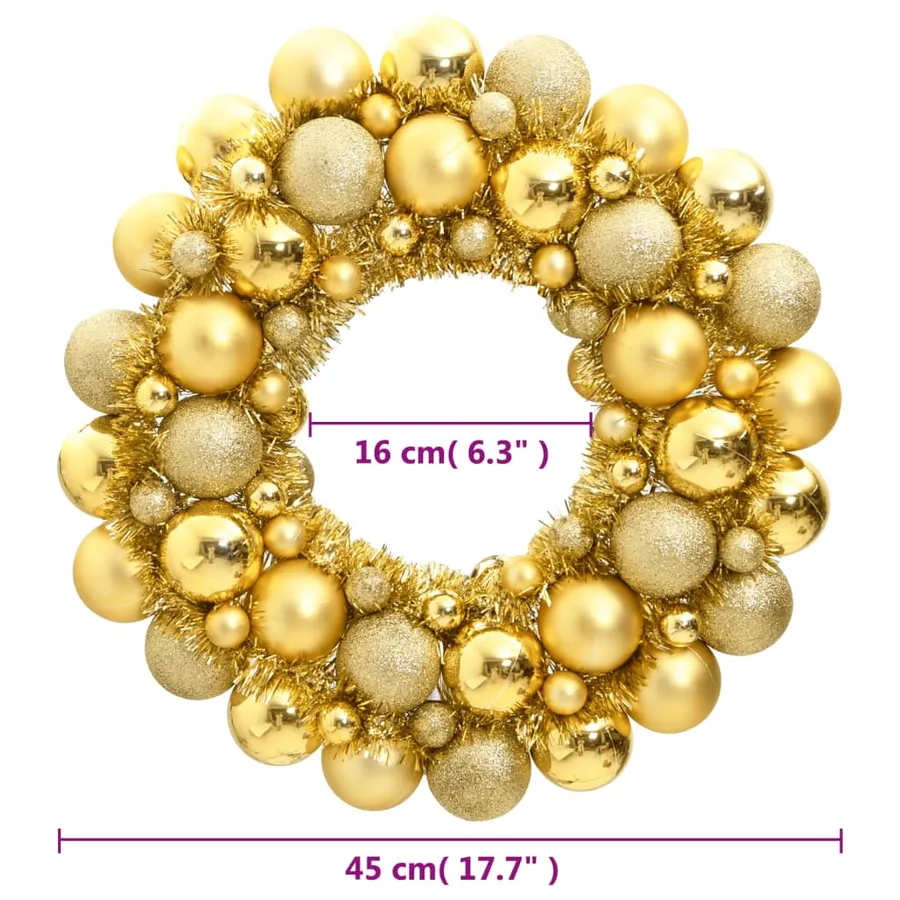Couronne de Noël doré 45 cm polystyrène - 4
