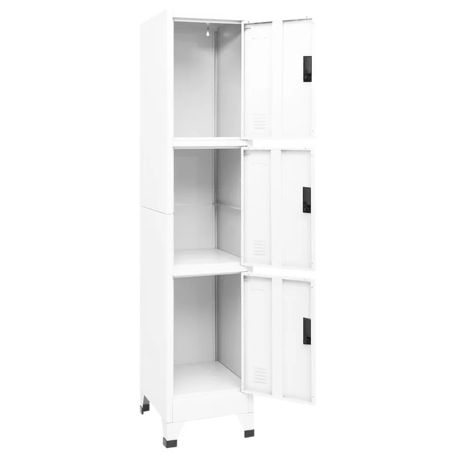 Armoire à casiers Blanc 38x45x180 cm Acier - 3