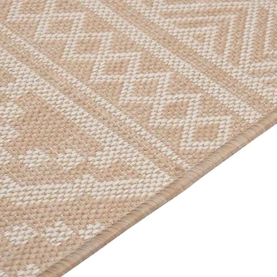 Tapis à tissage plat d'extérieur 100x200 cm Rayures brunes - 4