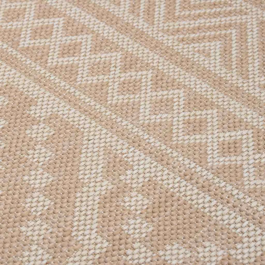 Tapis à tissage plat d'extérieur 100x200 cm Rayures brunes - 5