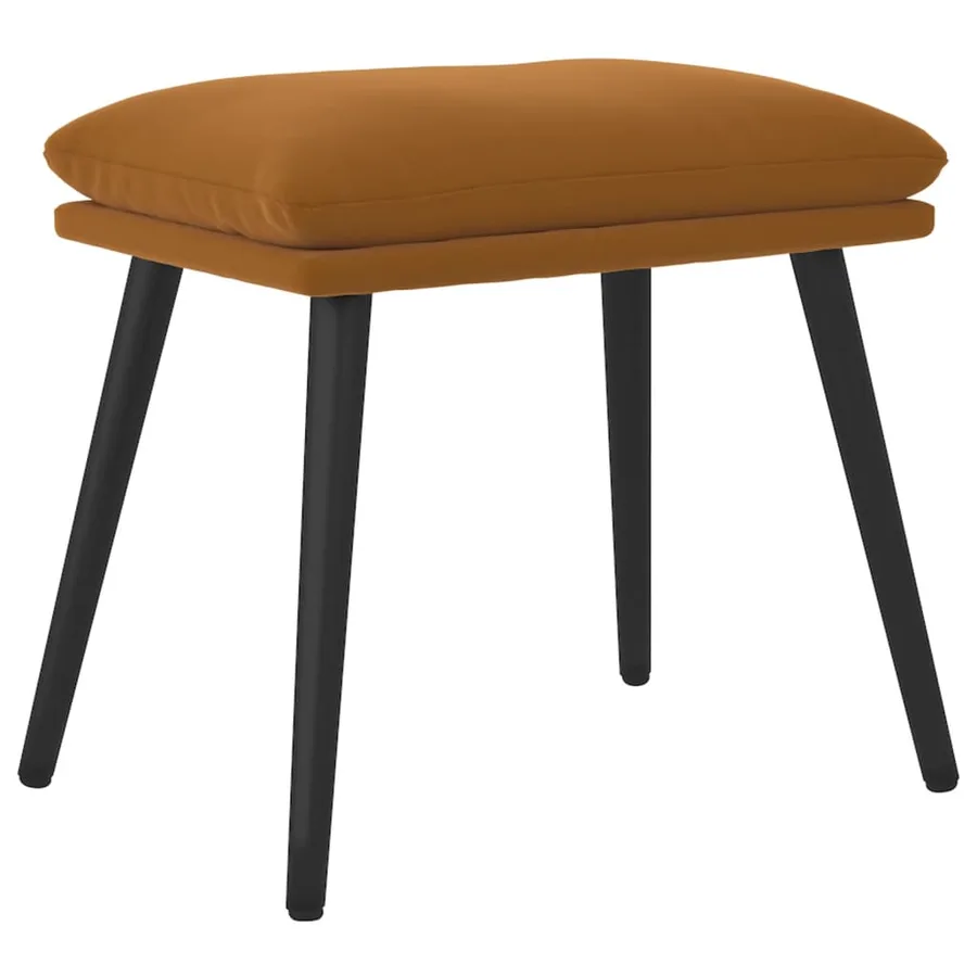 Repose-pied Marron 45x29,5x35 cm Velours - 2
