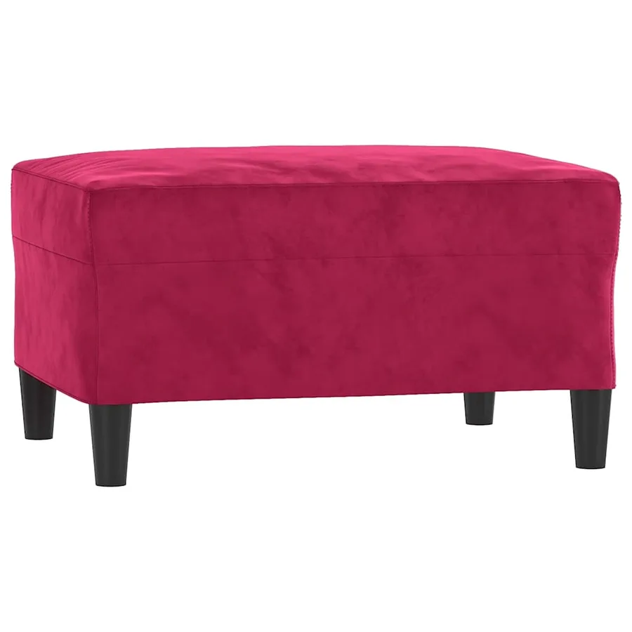 Repose-pied Rouge bordeaux 70x55x41 cm Velours - 2