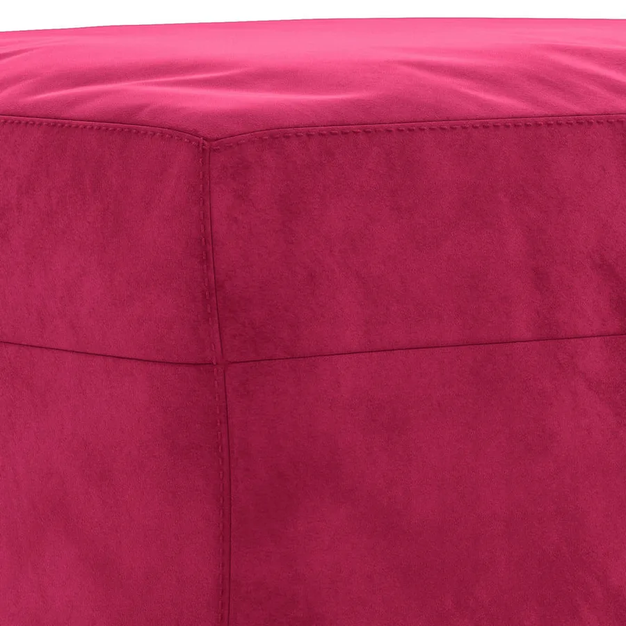 Repose-pied Rouge bordeaux 70x55x41 cm Velours - 5
