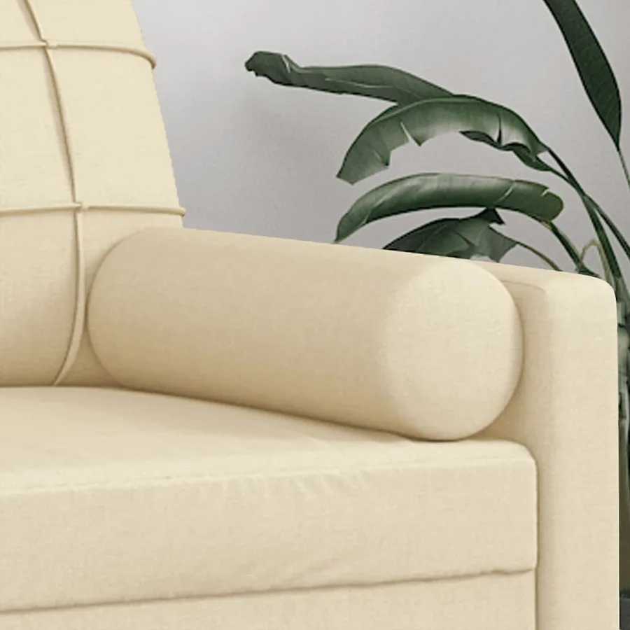 Coussins décoratifs lot de 2 Crème Ø15x50 cm Tissu - 5